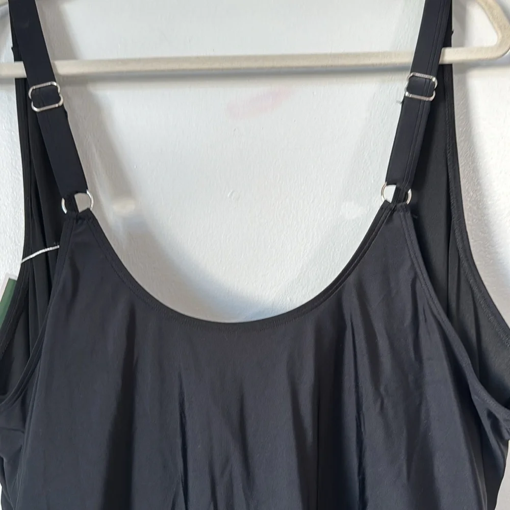 EoMENIE Black Pullover One-Piece Swimsuit Size 20W Adjustable Straps Padded Bra - Picture 11 of 12